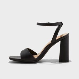 Black Block Heel Sandals